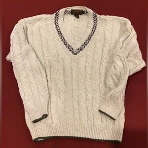 Eddie Bauer Vintage Fisherman Cable Knit Sweater Men's L